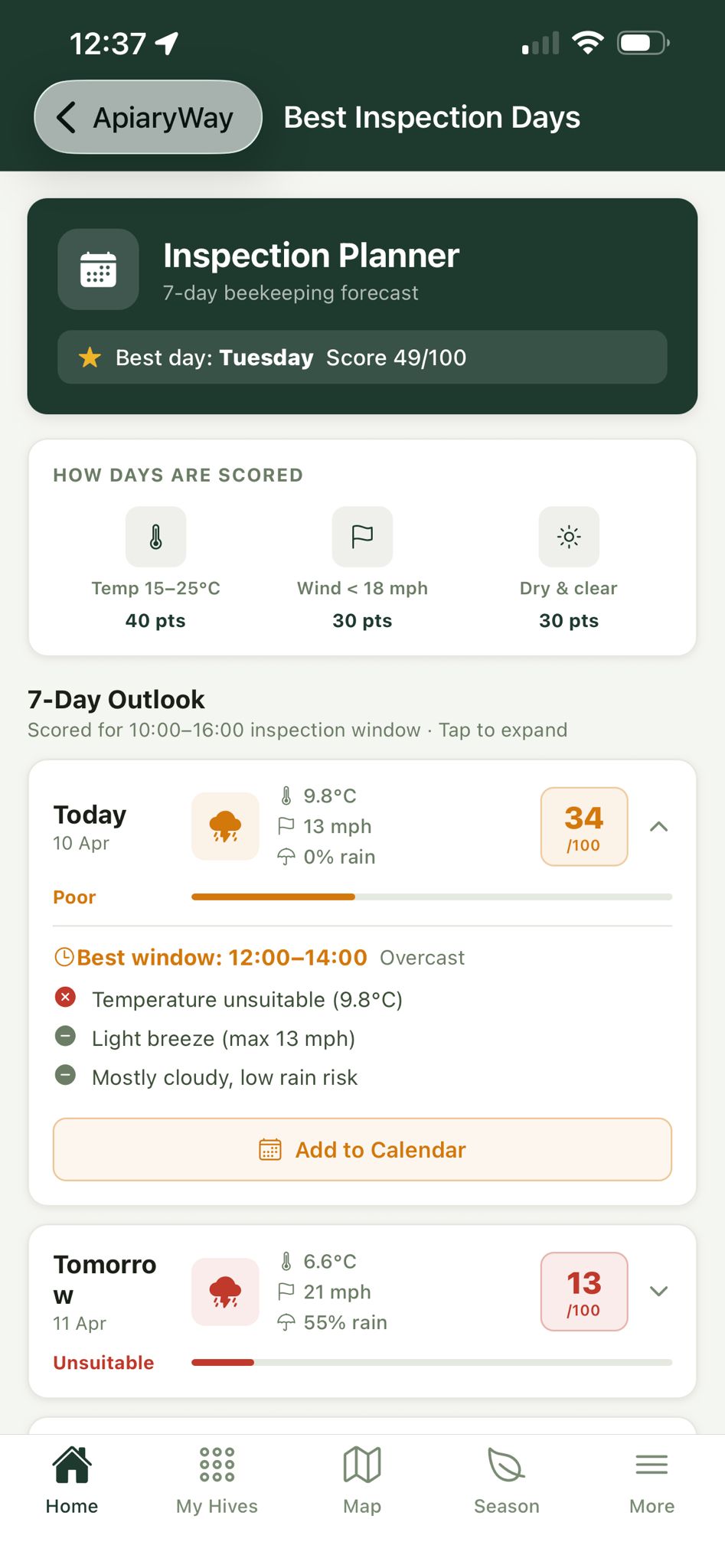 ApiaryWay Inspection Planner